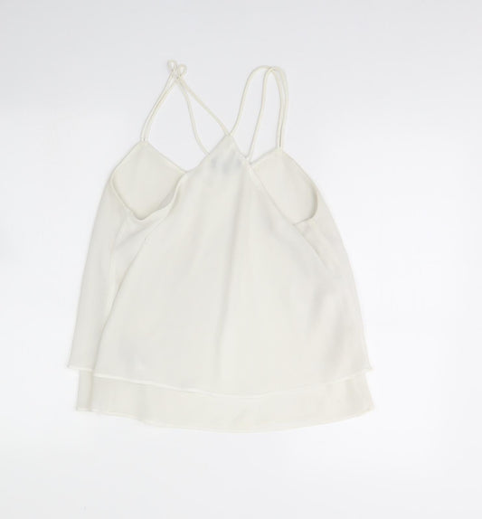 New Look Womens White Basic Tank Size 10