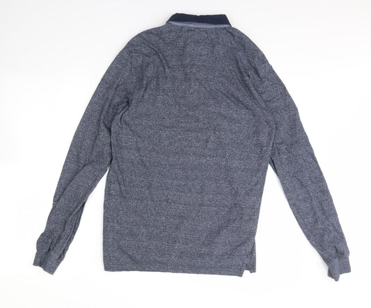 Nanny State Mens Blue Henley Jumper Size M
