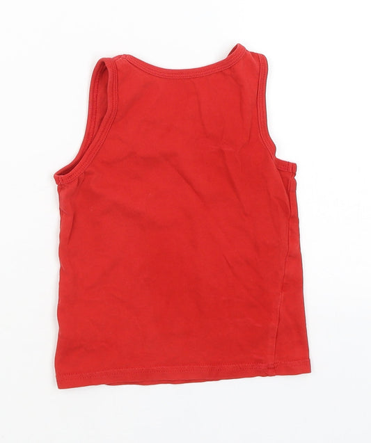 George Boys Red Basic Tank Size 3-4 Years