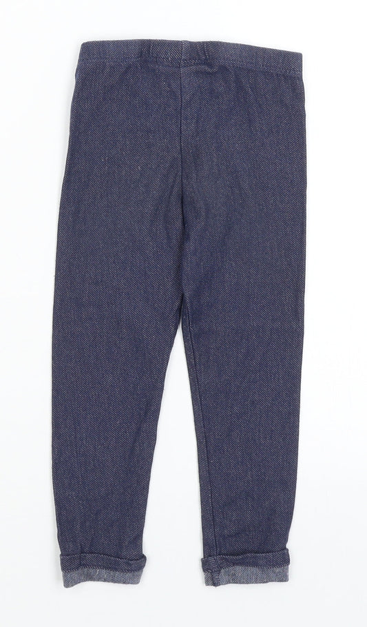 Flapdoodles Girls Blue Capri Trousers Size 3 Years