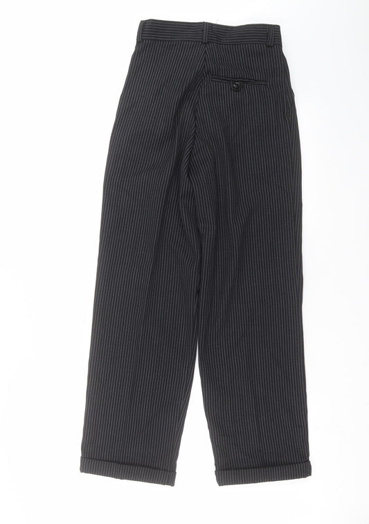 Preworn Boys Black Striped Dress Pants Trousers Size 10 Years