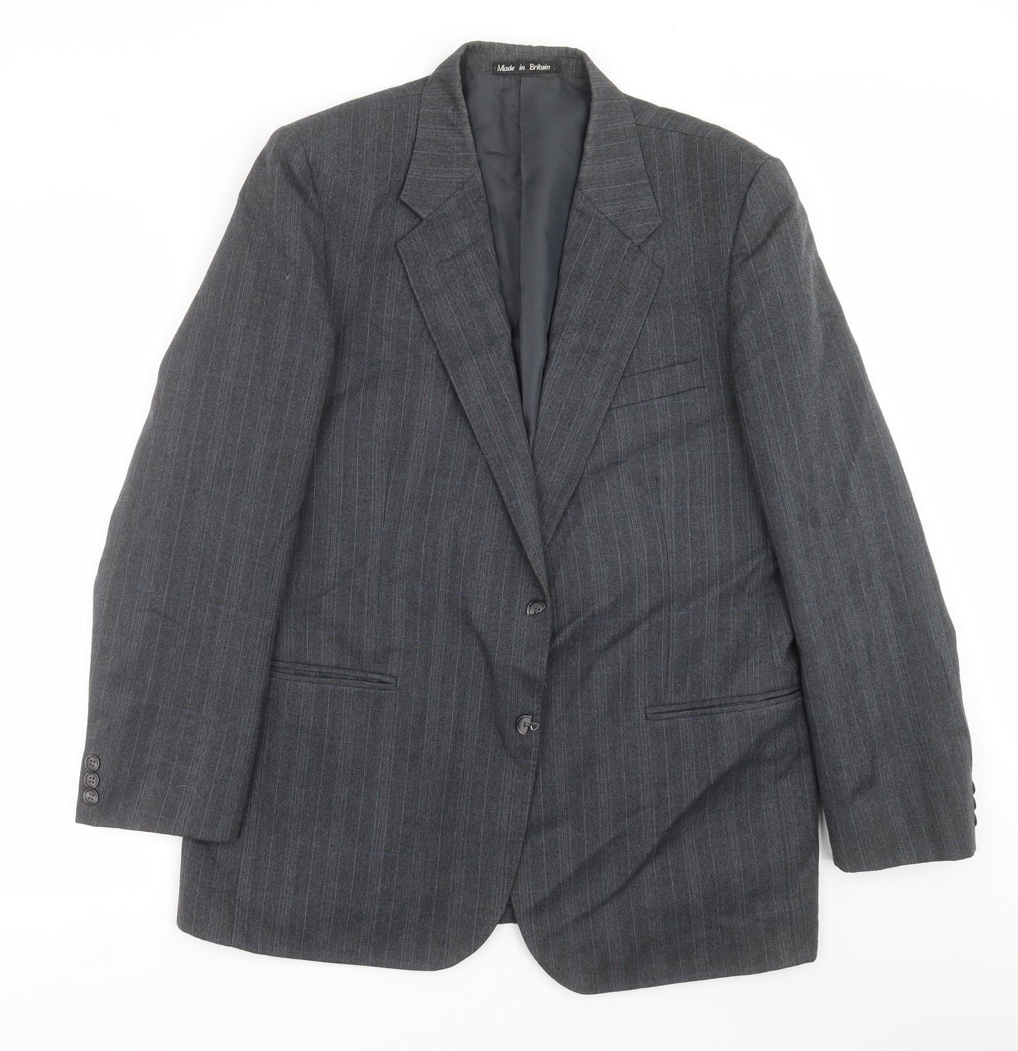 Dunn & Co Mens Grey Striped  Jacket Suit Jacket Size 42