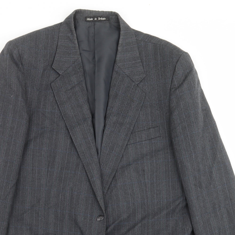 Dunn & Co Mens Grey Striped  Jacket Suit Jacket Size 42
