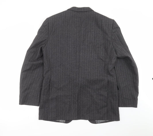 Burton Mens Grey Striped Jacket Suit Jacket Size 42