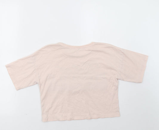 River Island Girls Pink Cropped T-Shirt Size 9-10 Years