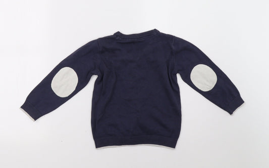 Mothercare Girls Blue Cardigan Jumper Size 3-4 Years