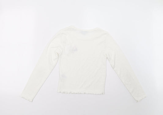 Primark Girls White Pullover Sweatshirt Size 11 Years