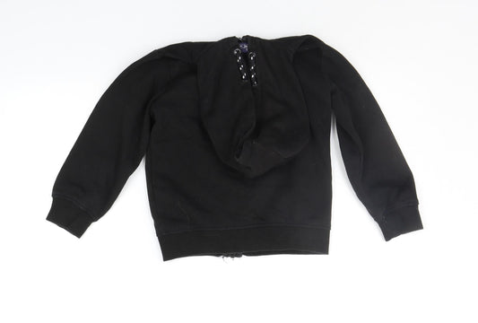 Matalan Girls Black Full Zip Hoodie Size 6 Years