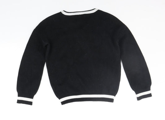 Primark Boys Black Pullover Jumper Size 9-10 Years