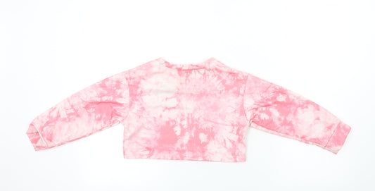 Preworn Girls Pink Pullover Jumper Size 7-8 Years