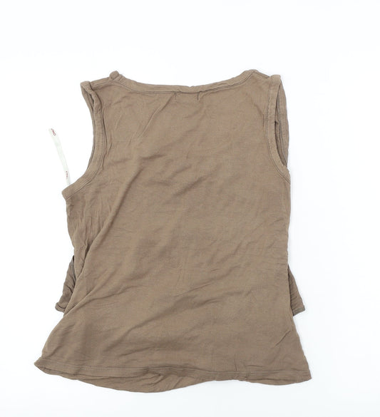 only Womens Brown Basic Tank Size L