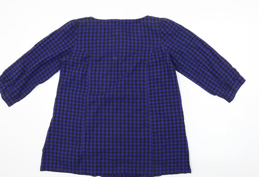 Fashion Union Womens Blue Check Basic Blouse Size 12