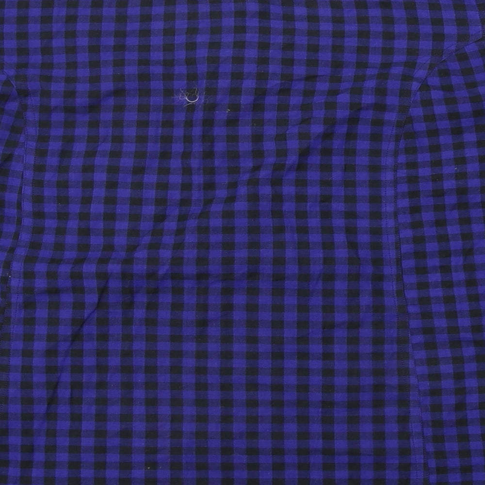 Fashion Union Womens Blue Check Basic Blouse Size 12