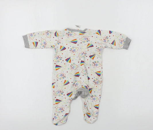 Preworn Boys White Babygrow One-Piece Size 0-3 Months