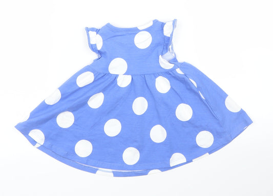 M&S Girls Blue Polka Dot A-Line Size 0-3 Months