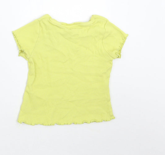 George Girls Green Basic T-Shirt Size 12-18 Months