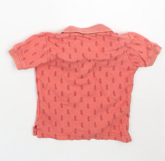 Matalan Boys Orange Geometric Basic Polo Size 12-18 Months