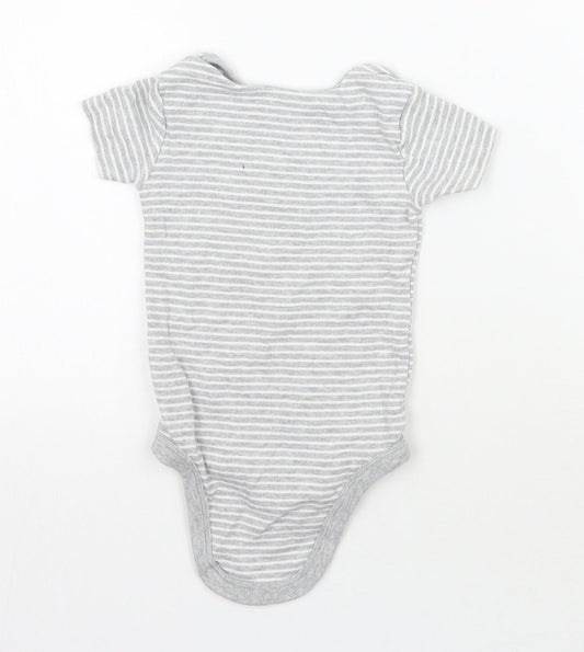 TU Girls Grey Striped Babygrow One-Piece Size 9-12 Months