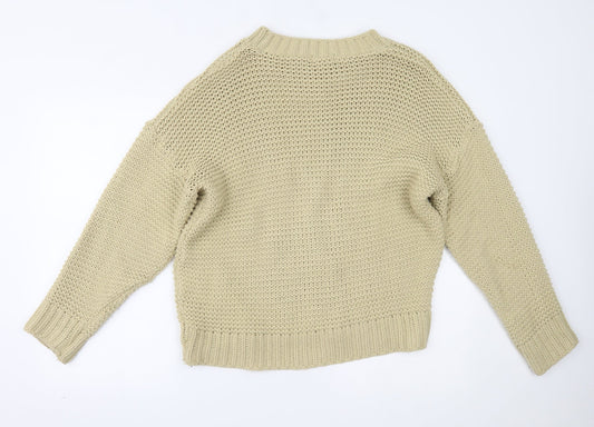 PRETTYLITTLETHING Womens Beige Pullover Jumper Size M