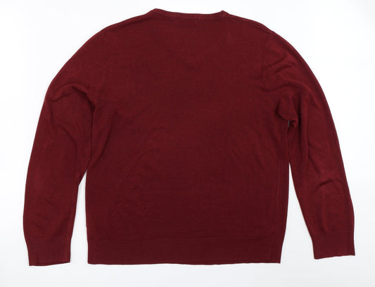 Marks and Spencer Mens Red Pullover Jumper Size L