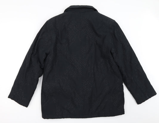 Eastrakae Womens Black Overcoat Coat Size S