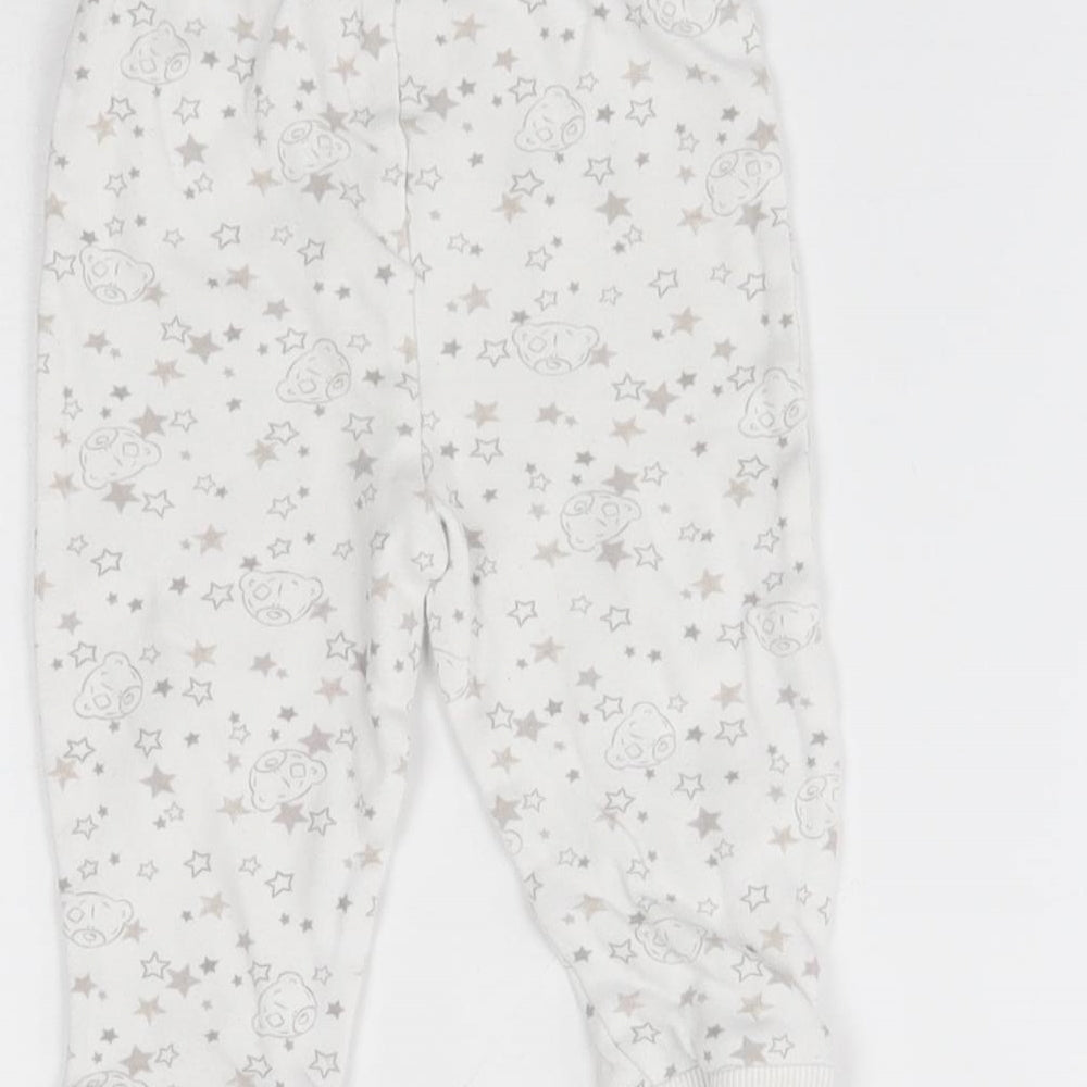 George Baby White Pyjama Pants Size 9-12 Months - star pattern