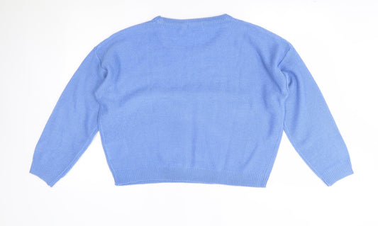 Brave Soul Womens Blue Pullover Jumper Size L