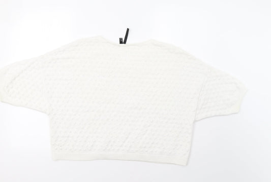 Topshop Womens White Pullover Jumper Size 10