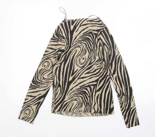 River Island Womens Multicoloured Animal Print Basic Blouse Size 4