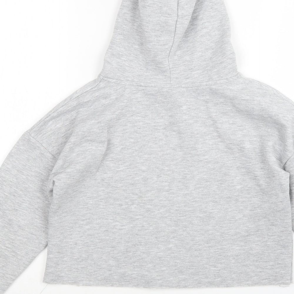 Candy Couture Girls Grey Pullover Hoodie Size 11 Years - Cropped