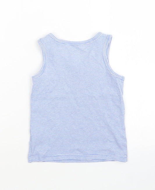 F&F Boys Blue Striped Basic Tank Size 6-7 Years