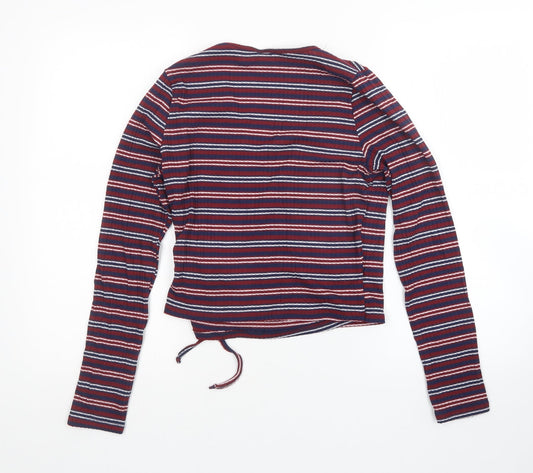 In The Moment Womens Multicoloured Striped Pullover Jumper Size M