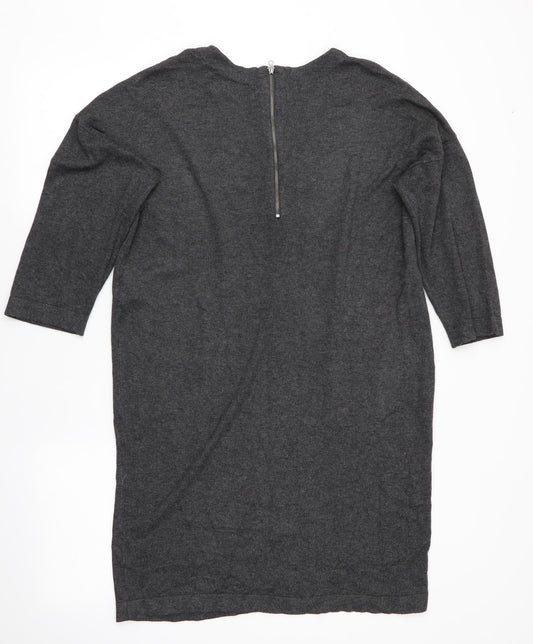 VERO MODA Womens Grey Jumper Dress Size L - Back Zip