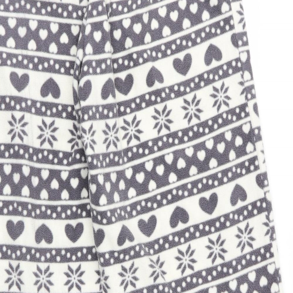 Preworn Womens Grey Striped Pyjama Pants - Heart Print