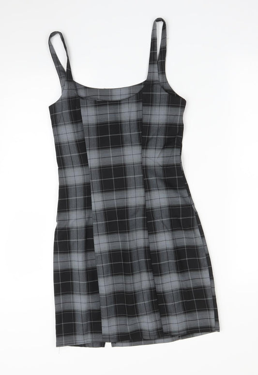 H&M Womens Multicoloured Check Bodycon Size 8
