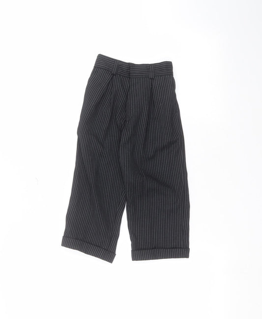 Preworn Girls Black Striped Dress Pants Trousers Size 2 Years