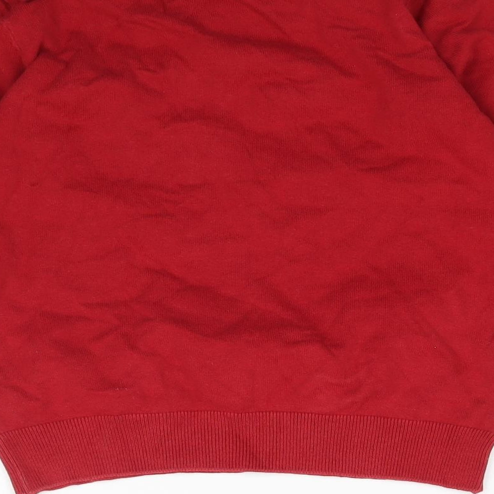 F&F Boys Red Knit Pullover Jumper Size 7-8 Years - School Dinosaur