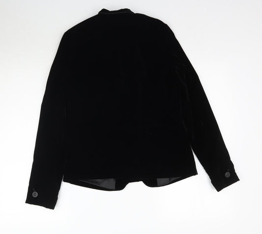 NEXT Womens Black Velour Jacket Size 10