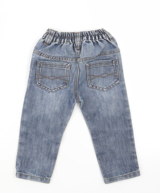 Rebel Boys Blue Denim Cargo Jeans Size 18-24 Months