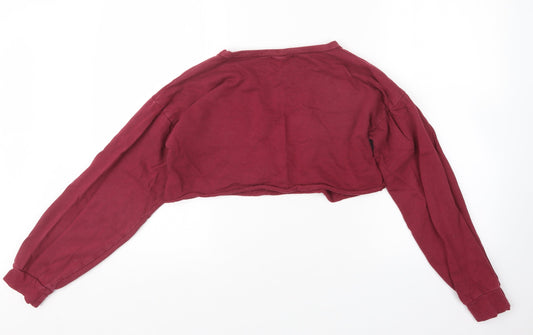 PRETTYLITTLETHING Womens Red Pullover Jumper Size 6 - Cropped