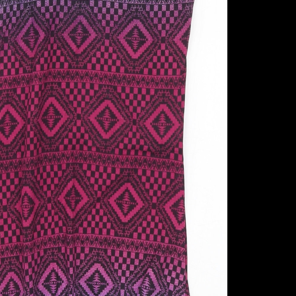 Denim Co Womens Multicoloured Geometric Basic T-Shirt Size 10