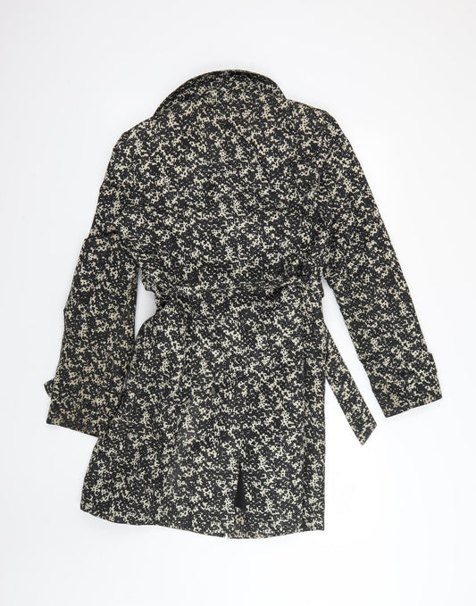 Marks and Spencer Womens Brown Geometric Rain Coat Coat Size 8