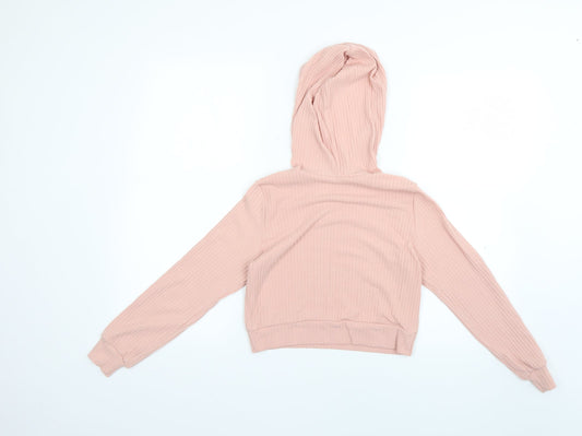 New Look Girls Pink Pullover Hoodie Size S