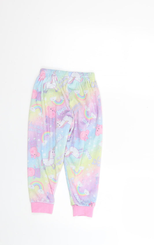 mataln Girls Multicoloured Geometric Pyjama Pants Size 5 Years