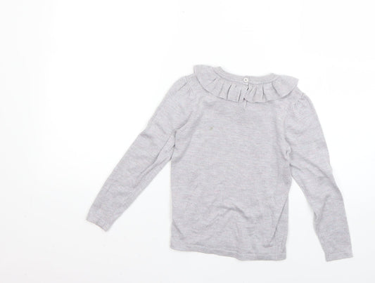 NEXT Girls Grey Basic T-Shirt Size 5-6 Years