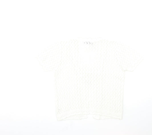 Pyari Womens White Knit Cardigan Jumper Size S