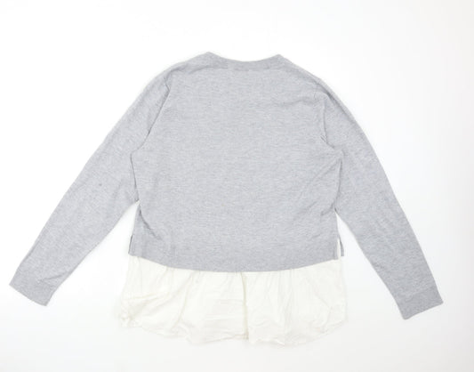 H&M Womens Grey Knit Pullover Jumper Size L
