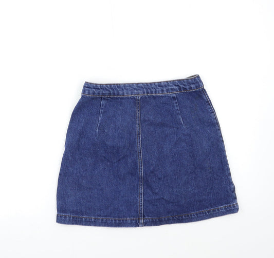 Topshop Womens Blue Denim Mini Skirt Size 25 in
