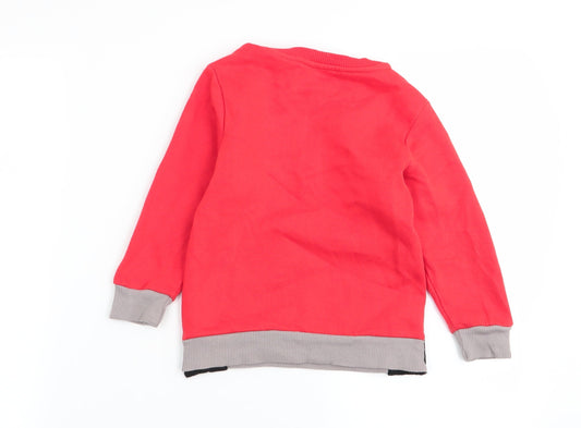 Asda George Girls Red Pullover Jumper Size 2-3 Years - christmas