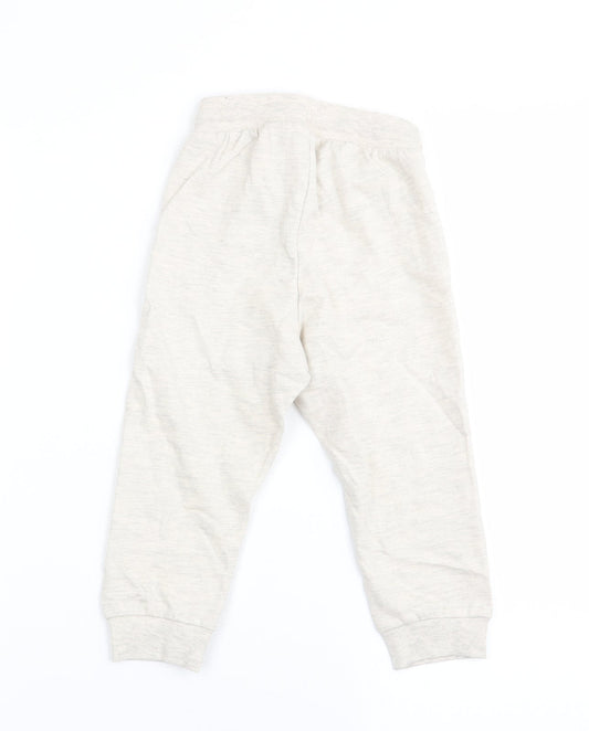 H&M Girls Beige Jogger Trousers Size 2 Years
